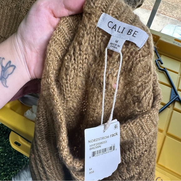 Nwt oversized Cali Be Women's Cable Knit Sweater - Brown - Picture 10 of 13